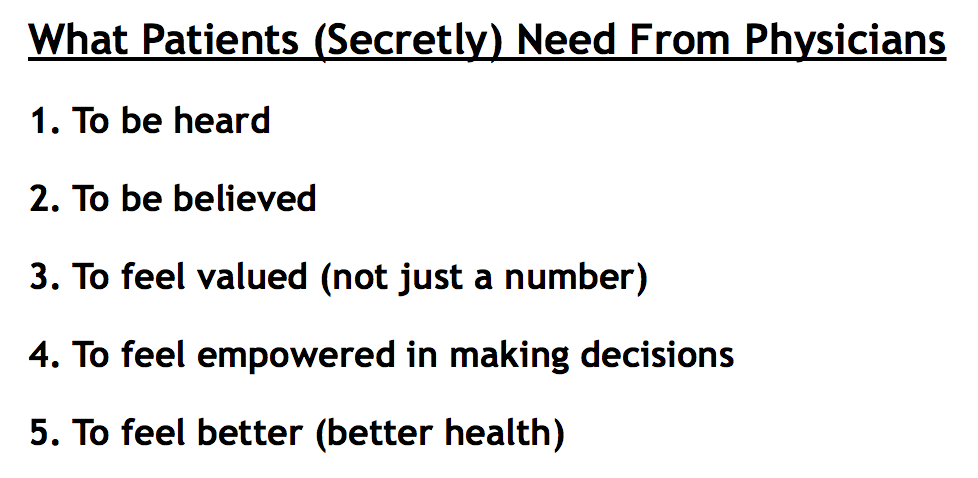 What Patients Need From Physicians