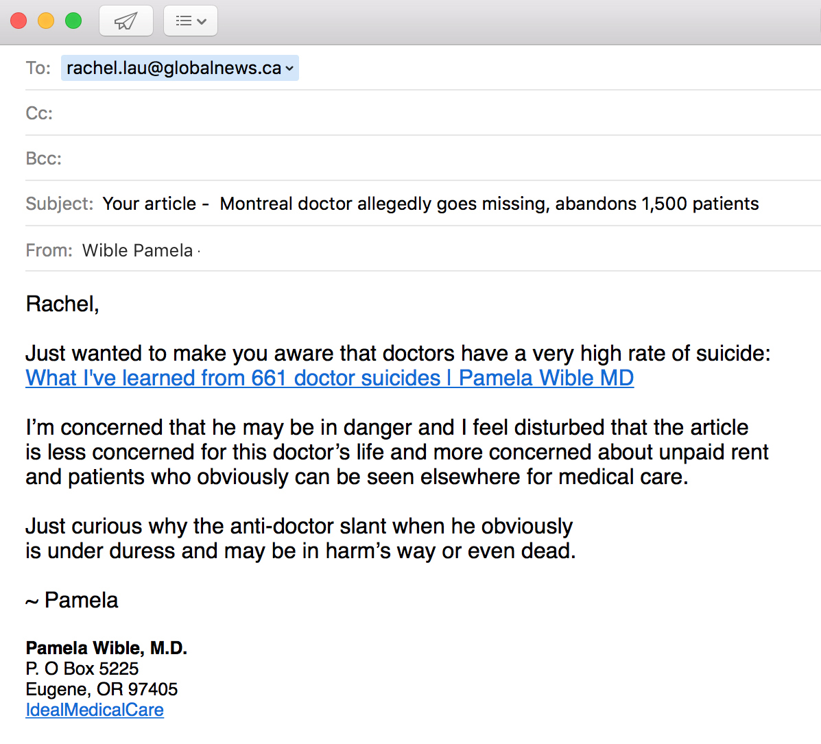 Email-Reporter-Doctor-Bashing