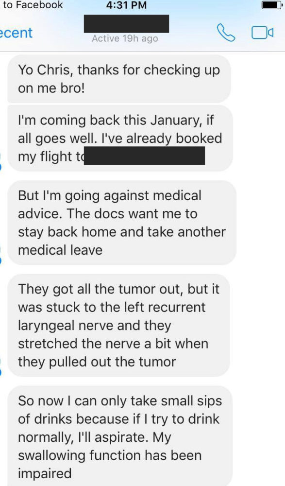Medical student with cancer