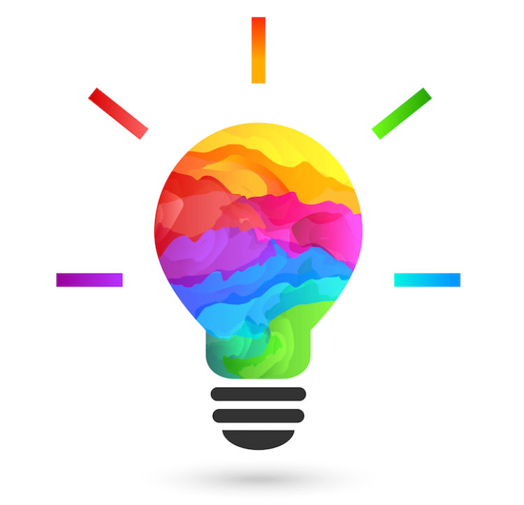 Colorful Lightbulb Idea Strategy Session